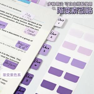 Adhesive Sticky Notes Transparent Gradient Color High Aesthetic Index Tags Writing Paper Notes Labels for Junior High Students