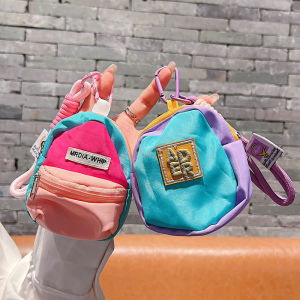 Macaron Contrast Color Mini Primary School Student Bag Pendant Car Key Headset Snack Storage Sample Skin Care Backpack