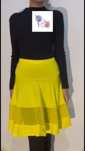 Rok line dance latin dance model circle konbinasi bahan jala dan spandex