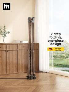 MINGZHI | Foldable Clothes Drying Rack Portable and Small Telescopic Walnut Wood