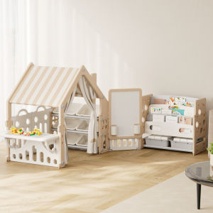 Local Delivery Playroom Organizer Toy Organizer Storage Rack Book Shelf for Kids（Freely Combined）