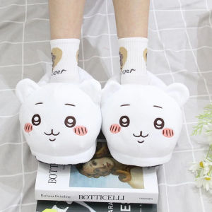 Dép Bông Lông Cừu Chiikawa Uzaki Ấm Áp Cho Trẻ Em Mùa Đông Đế Bằng Pha Lê Đế Mềm Thoải Mái Cho Bé Trai Và Bé Gái