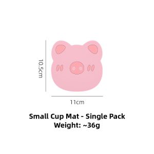 Cute Pig Silicone Cup Mat Food Grade Heat Resistant Pad Pot Holder Anti Scalding Dining Mat Home Use Bowl Mat Plate Mat Cup Cover