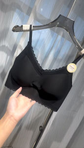 2025 Summer New Womens Thickened 3CM Small Show Large Lace Edge One Piece No Steel Ring Gathered Short Strapless Beautiful Back