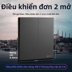 Bull | Bảng ổ cắm tường 5 lỗ màu xám mây