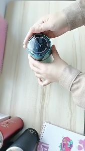 City Goods Stainless steel smart water bottle 500ml touch LED screen cover temperature display