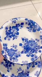 PIRING MAKAN KERAMIK PORCELIN SOUP ASTHA BLUE TANITI