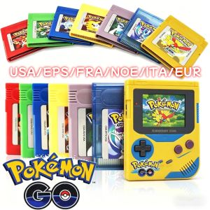 Bandai | Pokemon 16 Bit Video Game Console Cartridge Red Blue Crystal Golden Green Silver Yellow GBC Game Card Pokemon 6 Version