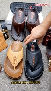 Dép kẹp nam da tự nhiên kiểu 7x thời thượng NDK may full quai và đế bao chắc chắn bao đi mưa N.7x