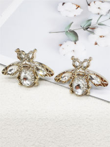 2PCS Rhinestone Flower Bee Shoelace Charms ABS Bling Silvery Shoe Lace Decor Accessories DIY Golden Jewelry Shoe Clips Fit Boots