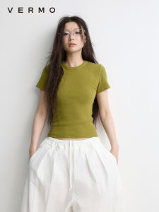 Áo Thun Cotton Mềm Mại Thoải Mái Cổ Tròn Tay Ngắn Màu Xanh Lá Cây Cổ Điển Cao Su Cao Vermo Áo Thun Nữ Mùa Hè Thường Ngày