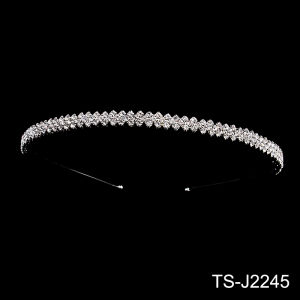 Fashion Rhinestone Bridal Tiara Headpiece Silver Color Crystal Wedding Hair Accessories Women Birthday Party Rhinestone Crowns