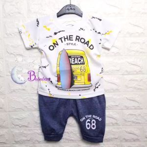 BOBOBAM BAJU BAYI LAKI LAKI SETELAN ANAK COWO LUCU STELAN COWOK 6 12 BULAN KEREN TRENDY KEKINIAN MOBIL ON THE ROAD 68