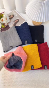 Knitted Velvet Neck Protection Scarf Thick Hooded Muffler Warm Windproof Outdoor Cycling Neckerchief