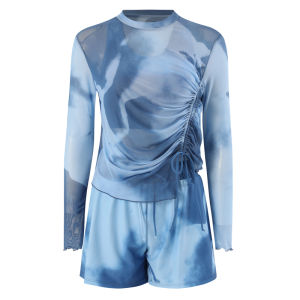 Womens Long Sleeve Swimsuit 2025 New Style Sporty Cover up Slimming Belly Cover Flat Footwear Three Piece Set for Hot Spring