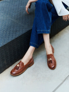 Joy & Peace | Washed Suede Fringe Crinkled Loafer Shoes