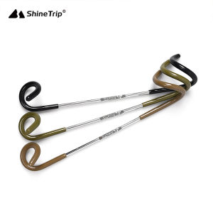 ตะขอติดไฟสแตนเลสแบบมีหางหมูสำหรับปีนเขาและปิกนิก ตะขอแบบมีหางหมูแบบมีหางสองหางสำหรับติดไฟแบบพกพาได้สำหรับการปีนเขาและปิกนิก