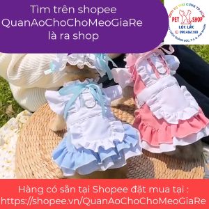 Váy hầu gái cho Chó Mèo  Váy tạp dề cho thú cưng  Quần Áo Thú Cưng