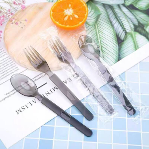 50PCS Disposable Spoon Fork Cutlery Individually Packed Transparent Extra Strong Thick Plastic