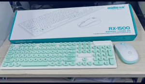 Bộ Bàn phím Chuột Không Dây MIDIO RX-1500 (Màu Xanh Ngọc) chống nước chống ồn phím êm thiết kế đẹp (Full Box)