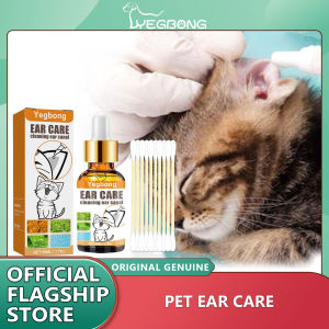 Yegbong Pet health ear Drops Cat and Dog Mite Odor Removal Clean Cat Ears Clean Cat and dog ears Clean ear wax Pet Ear Cleaning Cotton Bud Pet Ear Cleanser Ear bud Easy Clean Ear Bud Cleanser