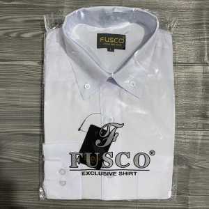 KEMEJA PRIA FORMAL FUSCO WARNA PUTIH/KEMEJA POLOS LENGAN PANJANG