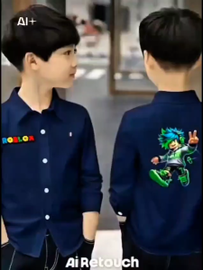 hem kids Kemeja 382 Polo Anak Laki-laki Maroon Lengan Panjang Bahan Katun