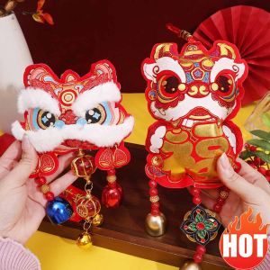 2026 New Year Awakening Lion Auspicious Bell Ornament Wind Chime Lucky Pendant for Spring Festival Celebrating