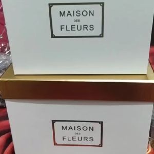 Square Gold Lining Flower Box Bouquet Box Square Maison Fleurs Gift Box Kotak Bunga Kotak Bouquet