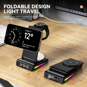 Wireless Charger Magnetic 5 in1 Fold Fast Charging Dock Station