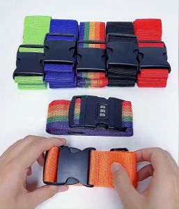 YAGE สายรัดกระเป๋าเดินทาง. มีการล็อคแบบรวม ยาวและหนาขึ้น ปรับความยาวได้ ยาว 220 ซม. กว้าง 5 ซม