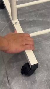 Double rod floor hanger clothing store household iron movable clothes rack multifunctional storage rack