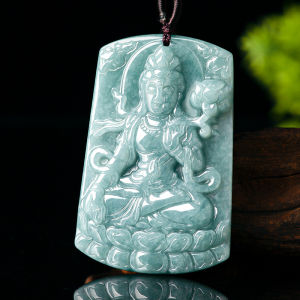 Timewind Tinh Tế ngọc bích tự nhiên Dashizhi Phật Màu Xanh Lá Cây Mặt Dây Chuyền Người Đàn Ông Vòng Cổ Với Giấy Chứng Nhận Y1N