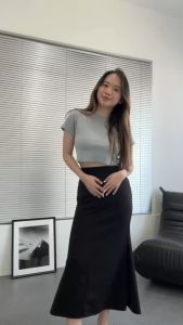 Rok Lunar Mermaid Skin - Rok Flare Wanita - Rok Mermaid Basic Polos Scuba