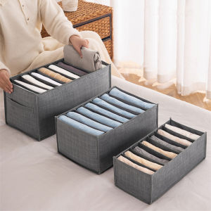 1pc Pants Storage Box Jeans Divider Storage Box Wardrobe 9 Grids Storage Basket