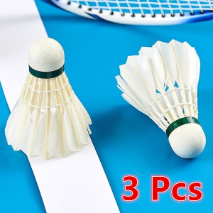 3Pcs Pack High Quality duck feather Badminton Natural Cork Shuttercork Badminton