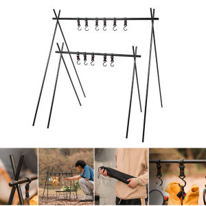 Aluminum Alloy Triangle Rack Folding Camping Hanging Rack Portable Hanging Storage Rack Picnic Barbecue Tool Cool Camping Gear