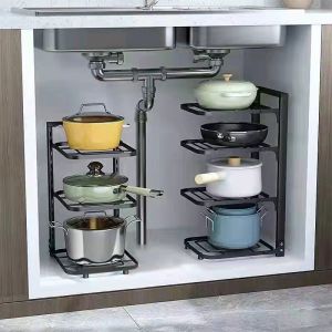MOLORE | Multi-level Kitchen Storage Rack for Pots Lower Cabinet Organization