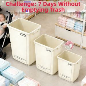 Commercial and Home Large Capacity Square Wheel Movable Trash Can