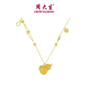 CTS S925 Silver Enamel Hollow Filigree Gourd Necklace CHOW TAI SENG 周大生 S1N200001CH