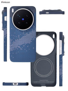 pinkson | For Vivo X300 Pro Carbon Fiber & Kevlar Thin Full Cover Hard Shell Sandblasted Magnetic