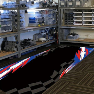 VIKAMA Oil Resistant Wear-Resistant Motorcycle Mat Garage Floor Carpet Racing Style for Workshop Home Decor