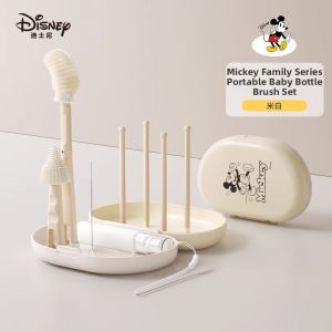 Disney | Portable Travel Set Baby Bottle Brush Silicone Straw Nipple Cleaning Brush  Brand for Infants And Toddlers Ages 0-36 Months