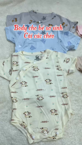 Bộ body sơ sinh bé trai bé gái Vải thun lạnh cao cấp từ 0-9kg body liền thân cho bé sơ sinh sét body mặc đầy tháng thôi cho bé