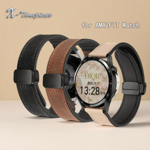 สายนาฬิกาเลดرสำหรับ Amazfit Watch GTR GTS BIP Active Balance สายนาฬิกาความยาวปรับได้ น้ำต้าน สไตล์สวย เหมาะสำหรับสปอร์ตและธุรกิจ
