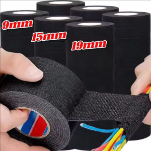 5Pcs 15M Car Flannel Tape / Hand-Tearable Cable Binding Tape / Heat-Resistant Flame Retardant Adhesive Cloth Stickers / Electrical Adhesive Tape