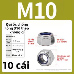 BAIRUITE | Đai Ốc Chống Trượt Khóa 316 Thép Không Gỉ
