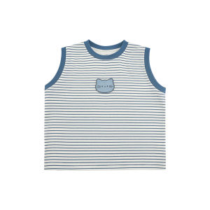 Cute Boys Summer Polo Shirt Sleeveless Loose Shorts Pet Cat Series Clothing Set Breathable Cotton Blend Daily Wear for Kids