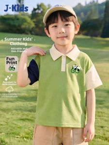 JKIDS | Summer New Funny Print Color-block Polo T-Shirts for Boys