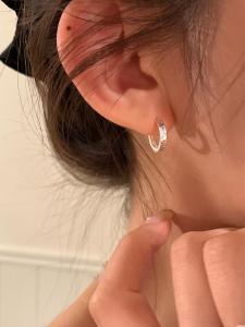 Daily Commute Helper Laser Ice Crush Womens Earrings Fashionable Commuter Jewelry Geometric Alloy Silver Gold Plated